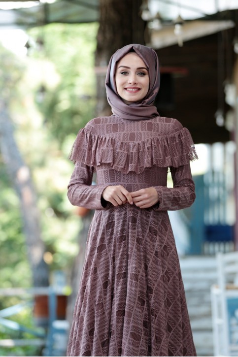 Vintage Dantel Elbise Gül Kurusu