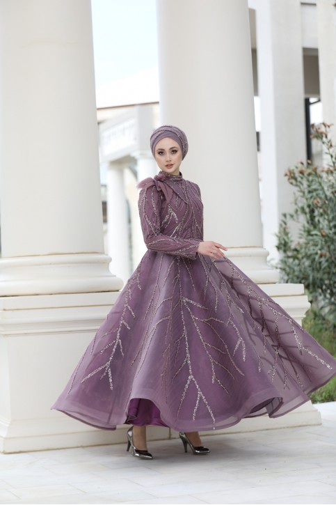 Luxe Abiye Lila